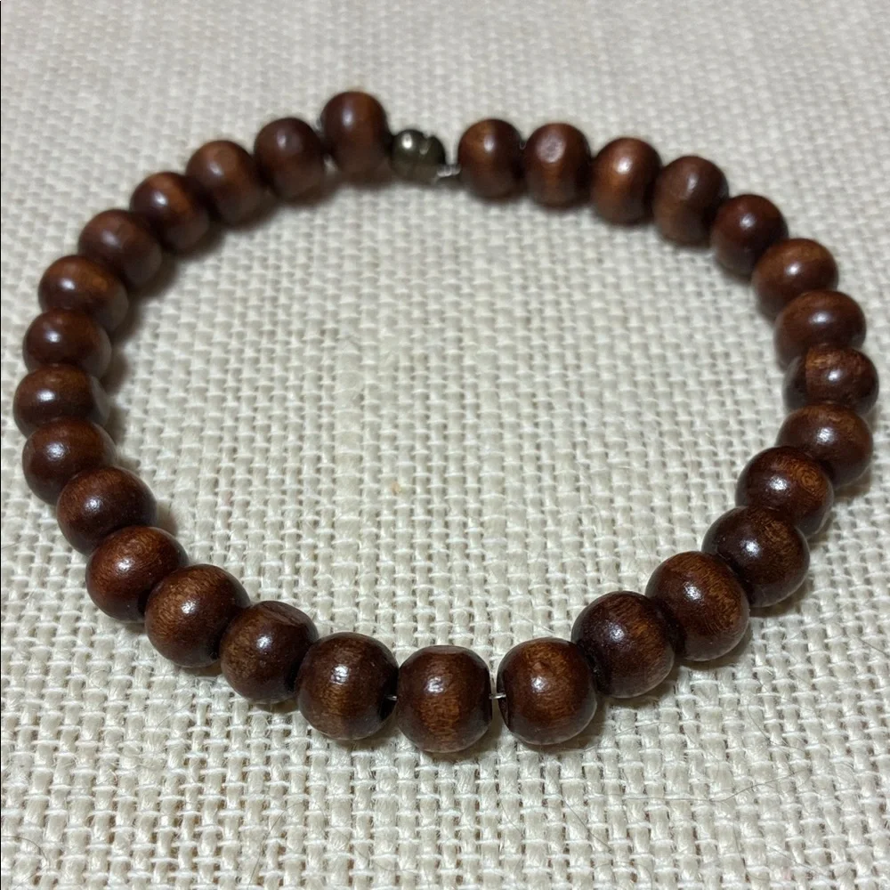 Brown Wooden Beaded magnetic clasp Bracelet